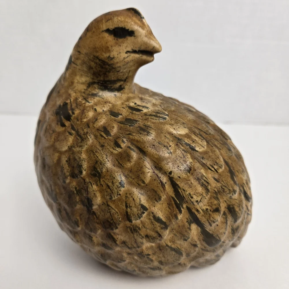 Vintage MCM 1966 Set Of 2 Hand Painted Art Pottery Pheasant Quail Bird Figures - Picture 4 of 16